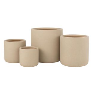 Lot De 4 Cache-pots Déco "dune" 50cm Ivoire