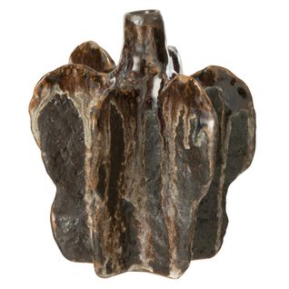 Vase Déco En Céramique "naga" 15cm Marron