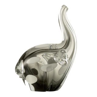 Statuette Éléphant En Verre "gavin" 17cm Noir