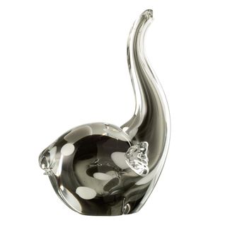 Statuette Éléphant En Verre "gavin" 24cm Noir