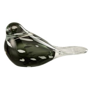 Statuette Oiseau En Verre "gavin" 21cm Noir