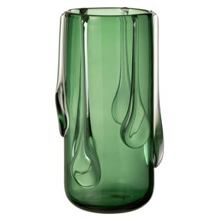 Vase Design En Verre "drippy" 33cm Vert