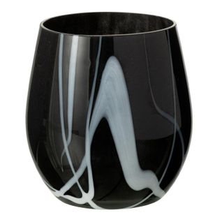 Photophore En Verre "effet Fumé" 14cm Noir