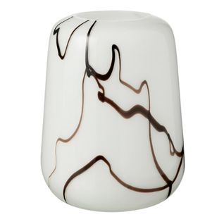 Vase Déco En Verre "effet Fumé" 22cm Blanc