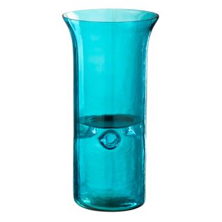 Photophore Étroit En Verre "tarifa" 30cm Bleu Azur