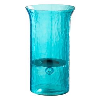 Photophore Étroit En Verre "tarifa" 34cm Bleu Azur