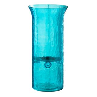 Photophore Étroit En Verre "tarifa" 41cm Bleu Azur