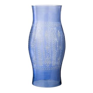 Photophore En Verre "tarifa" 39cm Bleu