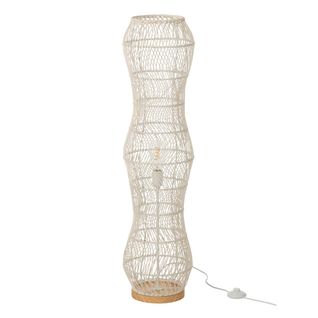 Lampadaire Torsade En Rotin "etta" 101cm Blanc