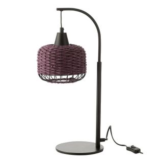 Lampe à Poser Lanterne En Métal "eldon" 52cm Mauve