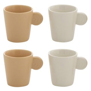 Lot De 4 Tasses "avery" 22cl Crème et Blanc