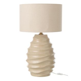 Lampe à Poser En Céramique "vague" 68cm Beige