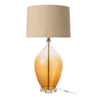 Lampe à Poser En Verre "sharlene" 85cm Ambre