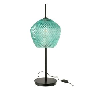 Lampe à Poser En Verre Design "jenna" 60cm Bleu