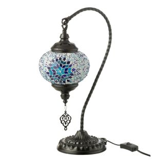 Lampe à Poser Mosaïque Design "neal" 44cm Bleu