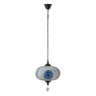 Lampe Suspension Mosaïque "neal" 30cm Bleu