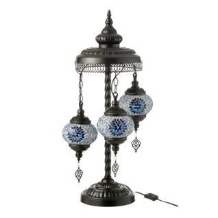 Lampe à Poser Mosaïque 3 Têtes "neal" 78cm Bleu