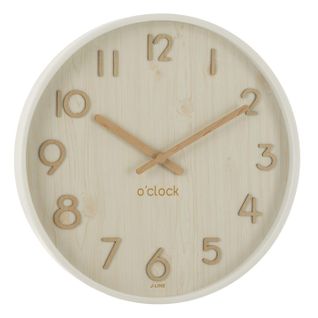 Horloge Murale En Bois "marion" 53cm Blanc