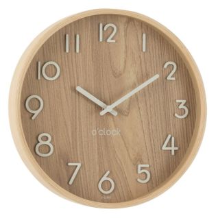 Horloge Murale En Bois "marion" 30cm Naturel