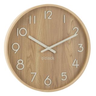 Horloge Murale En Bois "marion" 53cm Naturel