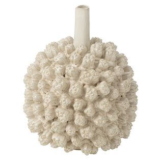 Vase Déco En Grès "saki" 30cm Blanc