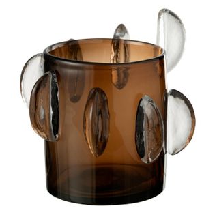 Vase Design En Verre "steggy" 24cm Marron