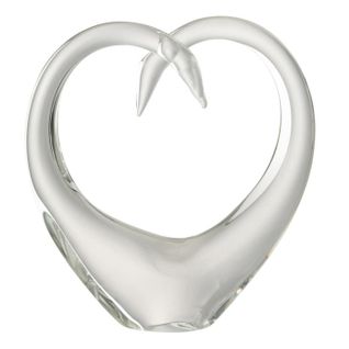 Presse-papier En Verre "cœur" 23cm Transparent