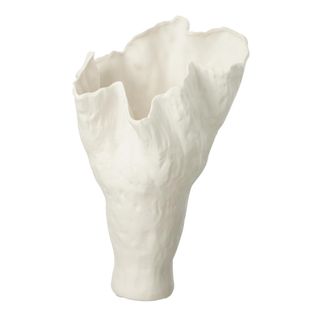 Vase Déco En Céramique "corolla" 55cm Blanc