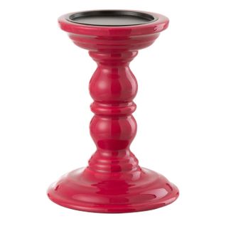 Bougeoir Haltère En Bois "waldo" 17cm Fuchsia