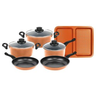 Batterie De Cuisine Anti-adhésive En Cuivre 9 Pièces  Hg04838-cop