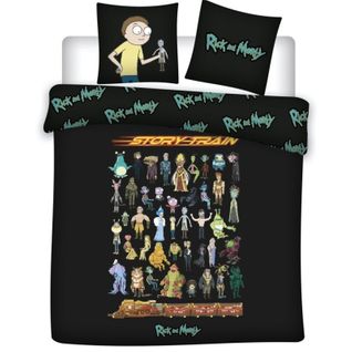 Parure De Lit Double Réversible Rick Et Morty - 220 Cm X 240 Cm