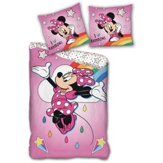 Parure De Lit Simple- Minnie Joyeuse Qui Saute - 140 Cm X 200 Cm