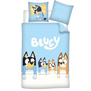 Parure De Lit Réversible Bluey Family – Housse De Couette 140x200 Cm + Taie D'oreiller 65x65 Cm