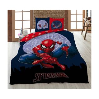 Parure De Lit Réversible Spider-man – Housse De Couette 140x200 Cm + Taie D'oreiller 65x65 Cm