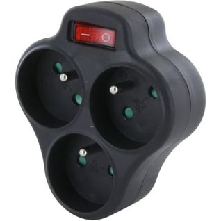 Domino 3x16a - Triangle Avec Interrupteur - Noir