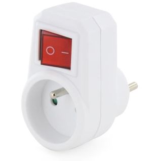 Prise Avec Interrupteur - Easy - Blanc - 1 Prise - Intérieur