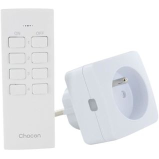 Set 2 Mini Prises - On/off - 2300 W (fr) + Télécommande - Blanc