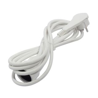 Prolongateur Ho5vvf 3 X 1,5 Mm²- 3 M - Avec Fiche Plate - Blanc