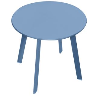 Table D'appoint En Métal Ronde Modèle Mistral - Diam. 50 Cm. -  Bleu Tempête