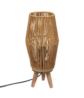 Lampe En Corde Avec Trepied En Bois