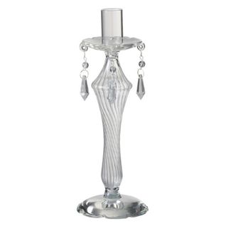 Bougeoir Design "perles" 24cm Transparent