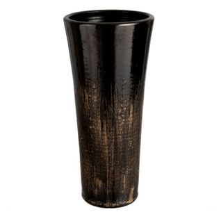 Vase Rond Design "tâches" 39cm Noir et Or