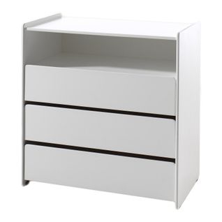 Commode 3 Tiroirs et 1 Niche "kiddy" 90cm Blanc