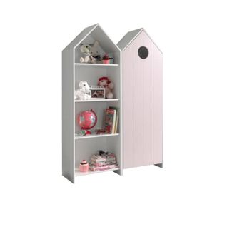 Pack - Étagère et Armoire 4 Niveaux "casami" 171cm Blanc et Rose