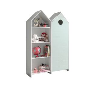 Pack - Étagère et Armoire 4 Niveaux "casami" 171cm Blanc et Menthe