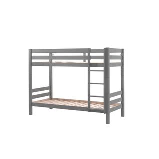 Lit Superpose Enfant Bois Pino 90x200cm Gris Hauteur 160 + Lit Gigogne