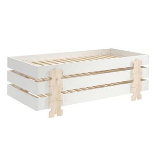 Lit Enfant En Bois "modulo Puzzle Iii" 90x200cm Blanc
