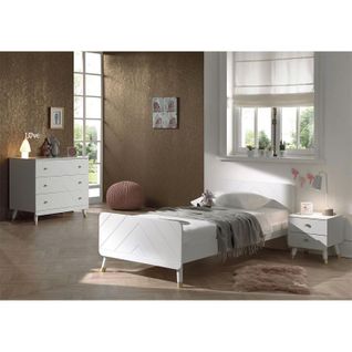 Pack - Lit Enfant, Chevet et Commode "billy" 90x200 cm Blanc