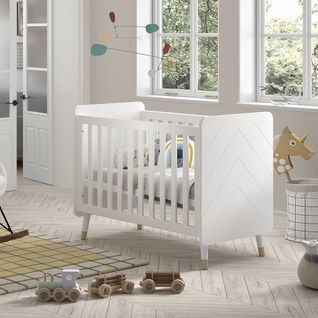 Lit Bébé 60x120 Sommier Inclus Billy - Blanc