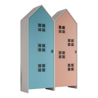 Pack - 2 Armoires Enfant "casami Bruges" 171cm Bleu et Rose